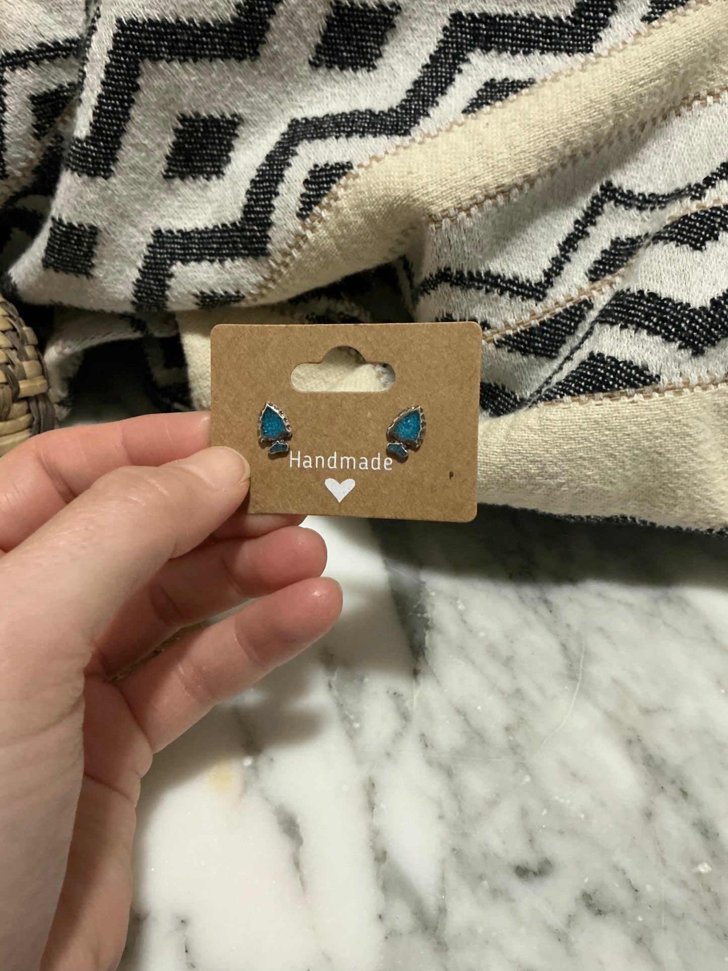 Sterling Silver Turquoise Arrowhead Stud Earrings