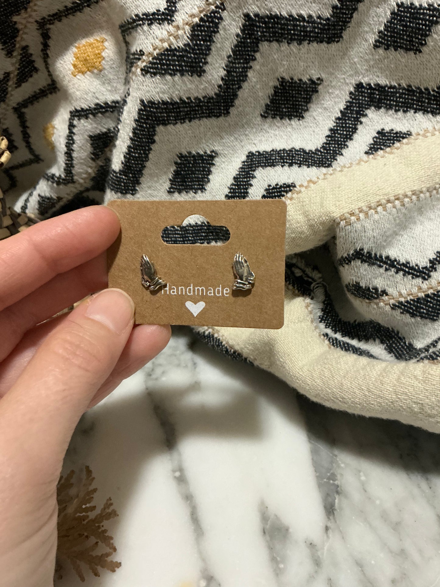 SOLD OUT!! Sterling Silver Praying Hands Stud Earrings