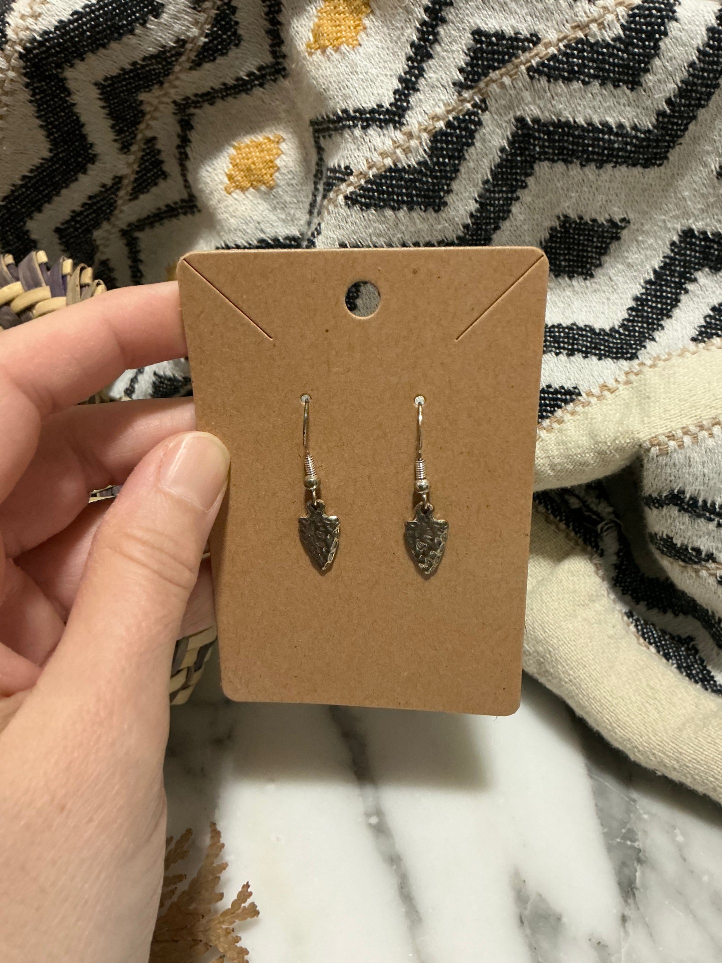 Sterling Silver Arrowhead Hook Earrings