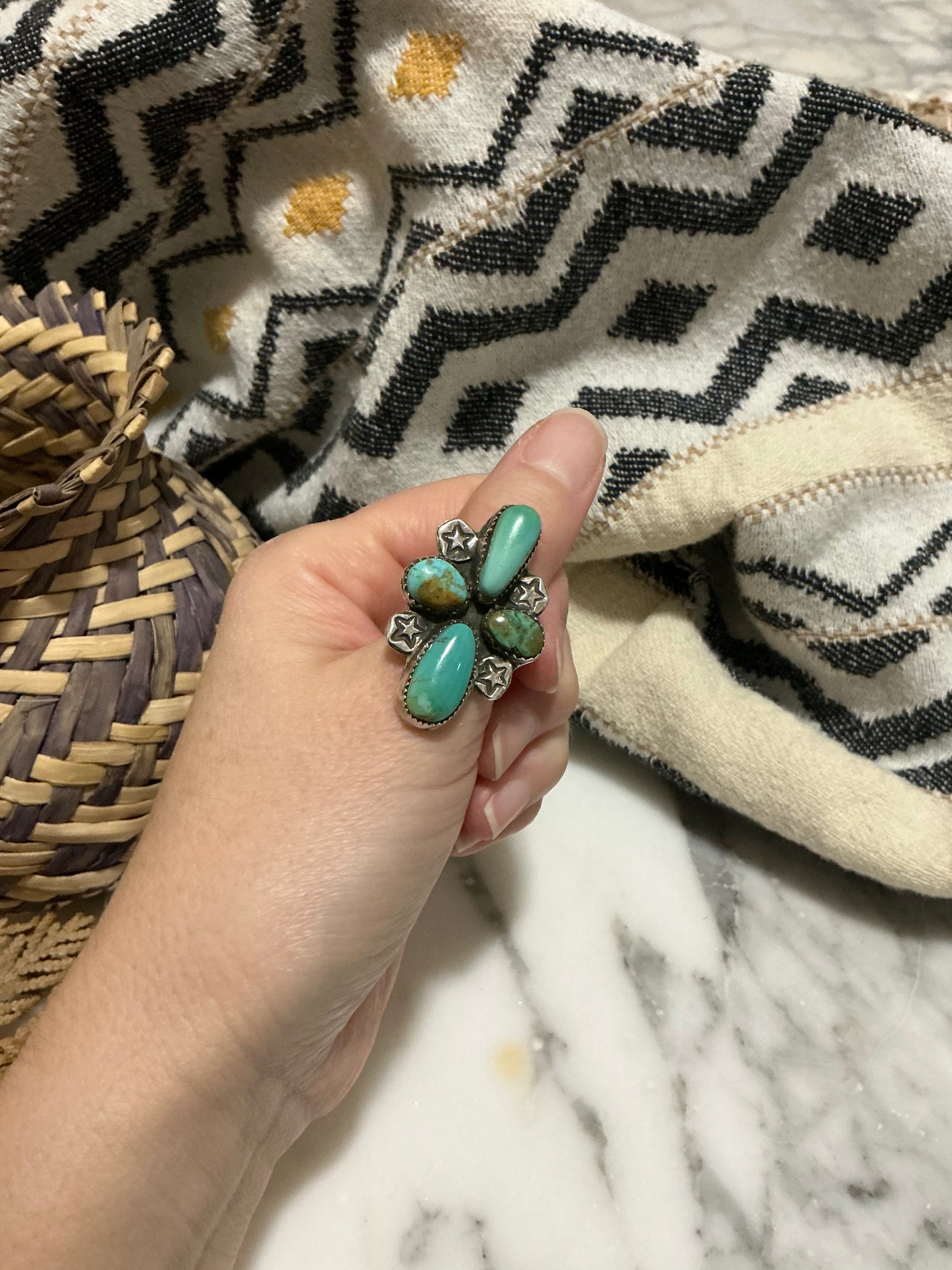Sterling Silver Ring with Carico Lake Turquoise