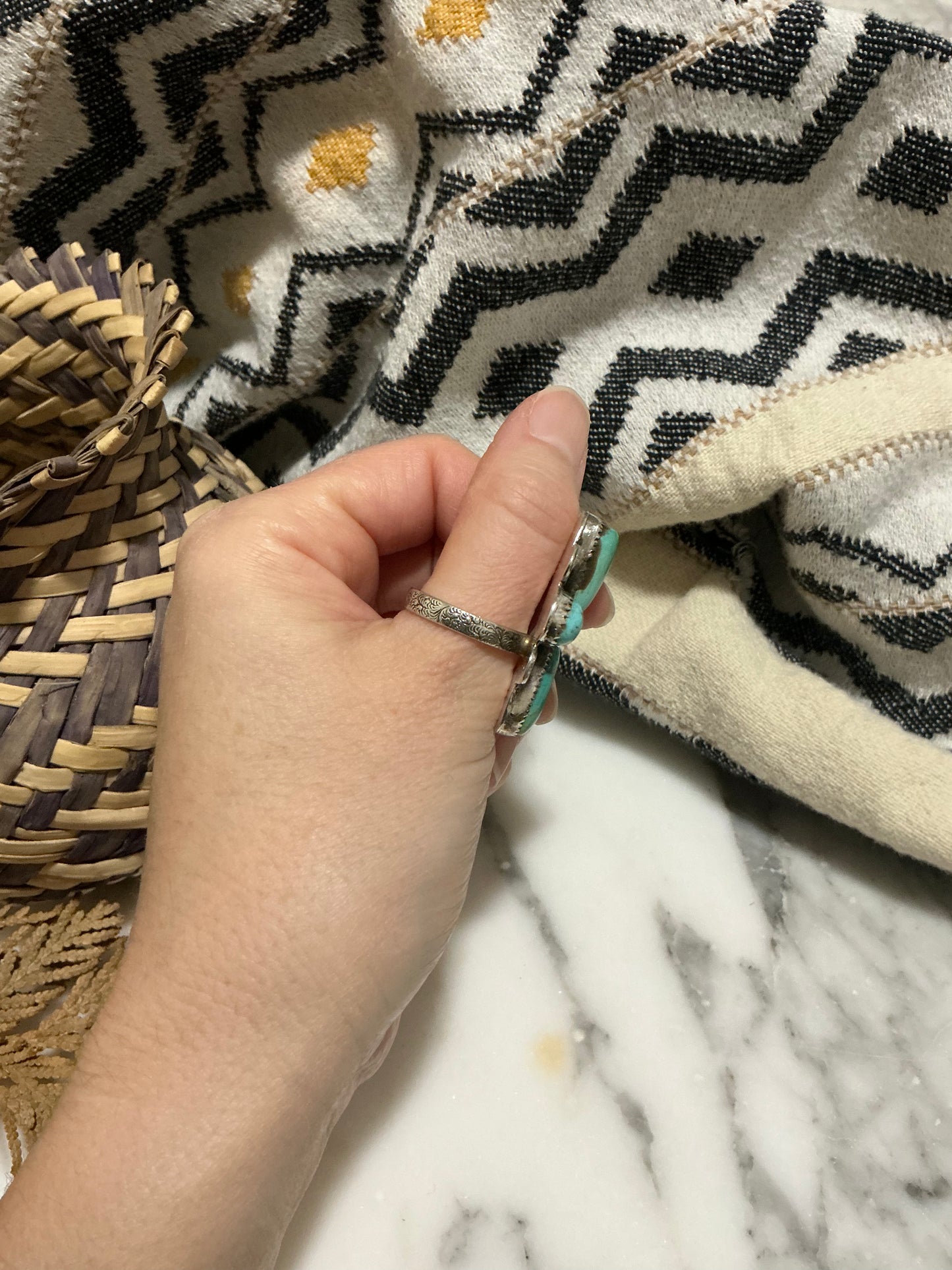 Sterling Silver Ring with Carico Lake Turquoise