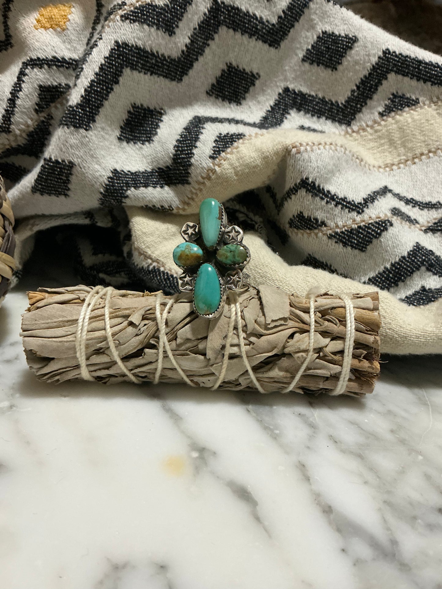 Sterling Silver Ring with Carico Lake Turquoise