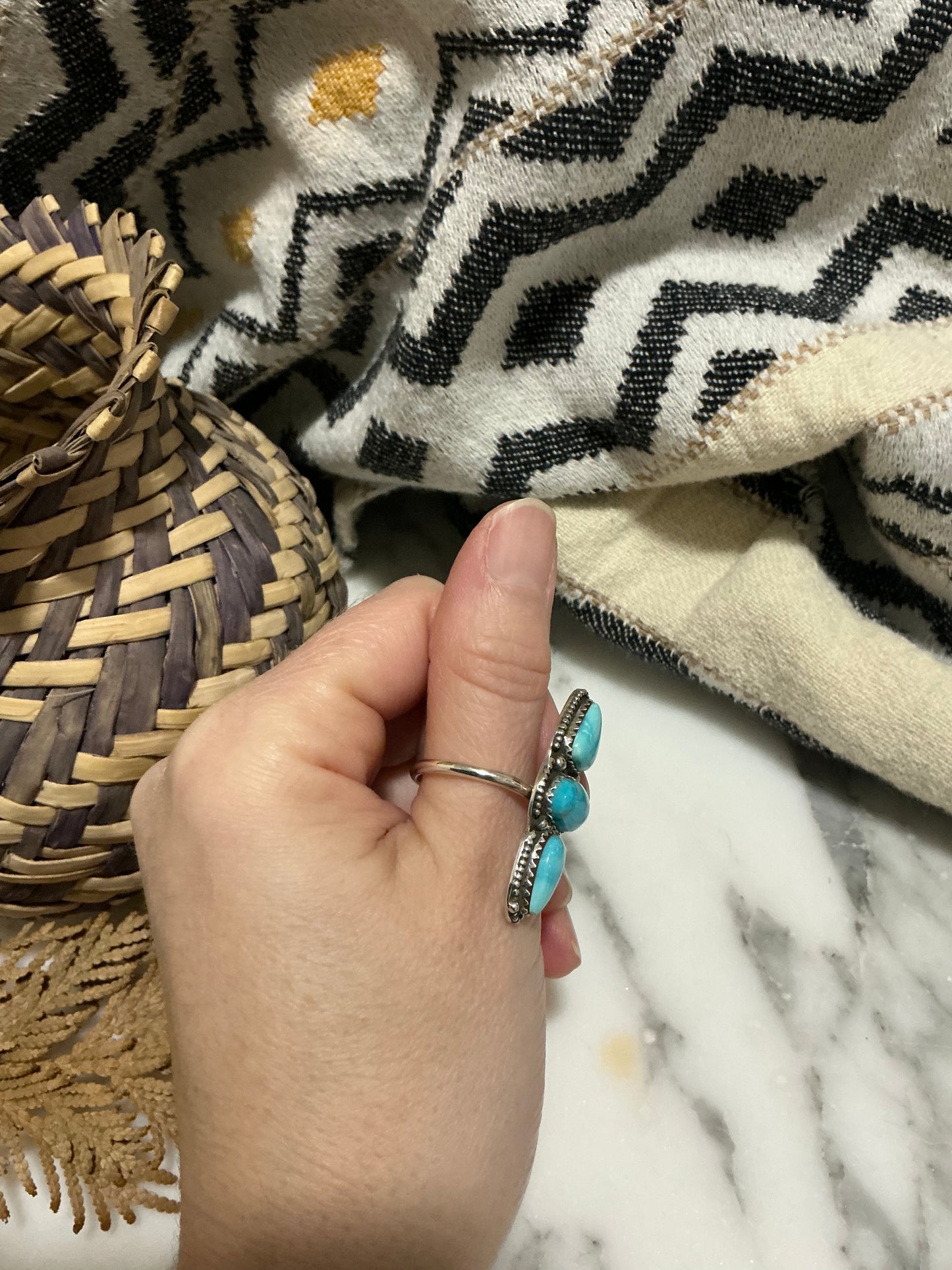 Sterling Silver Ring with Kingman Turquoise