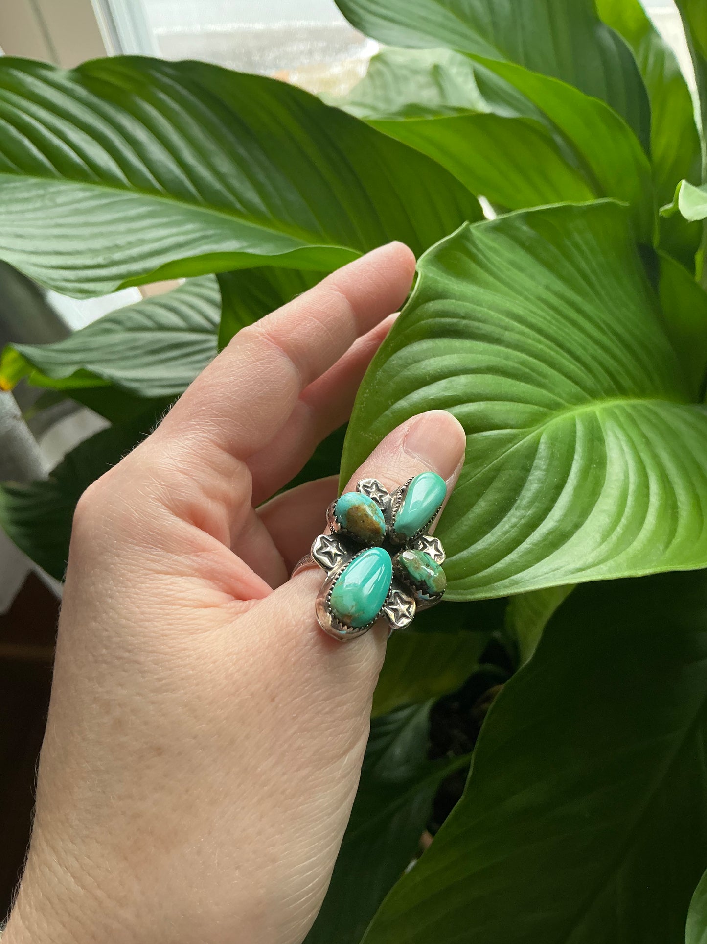 Sterling Silver Ring with Carico Lake Turquoise
