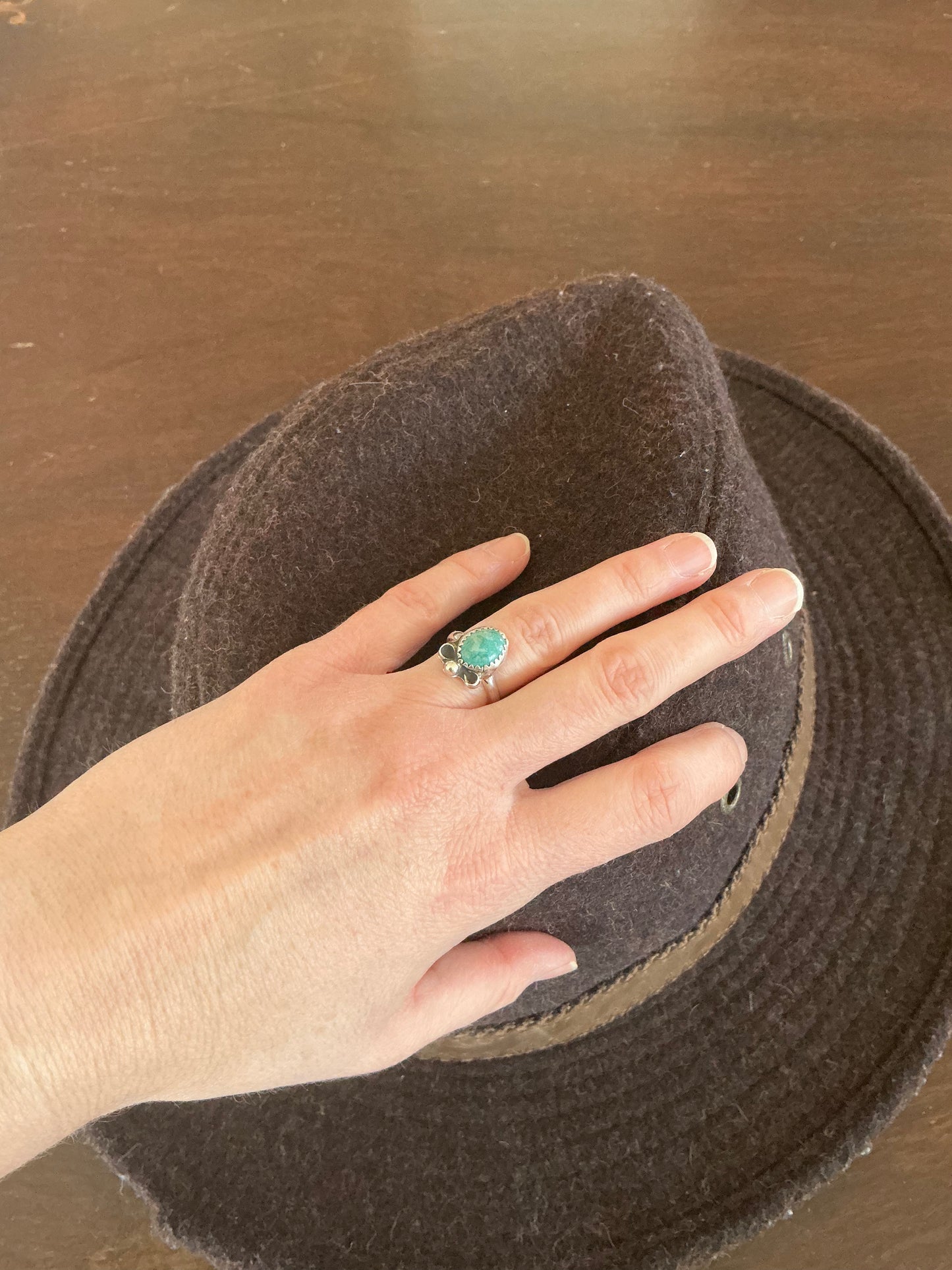 Sterling Silver Ring with Cochise Turquoise