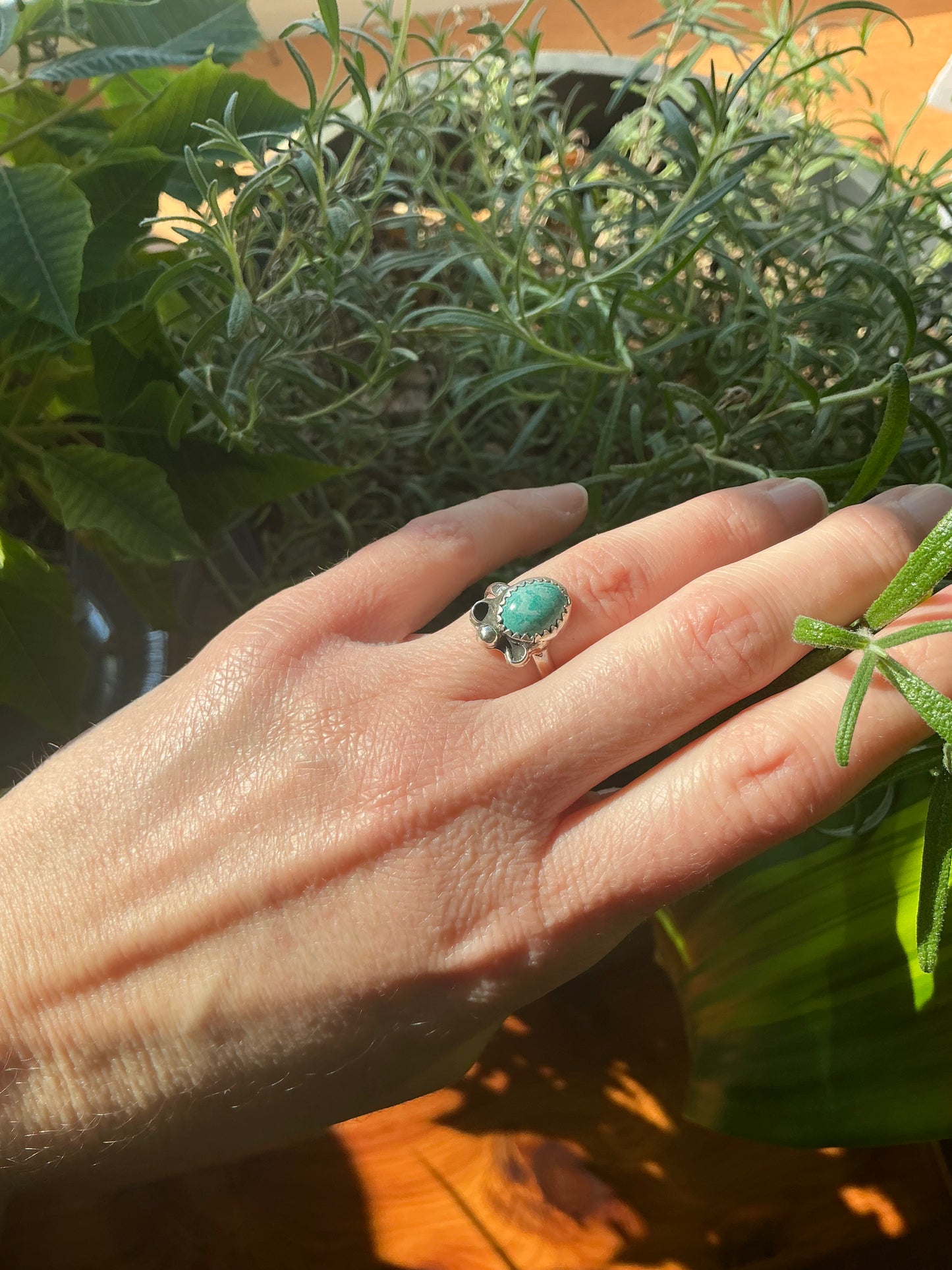 Sterling Silver Ring with Cochise Turquoise