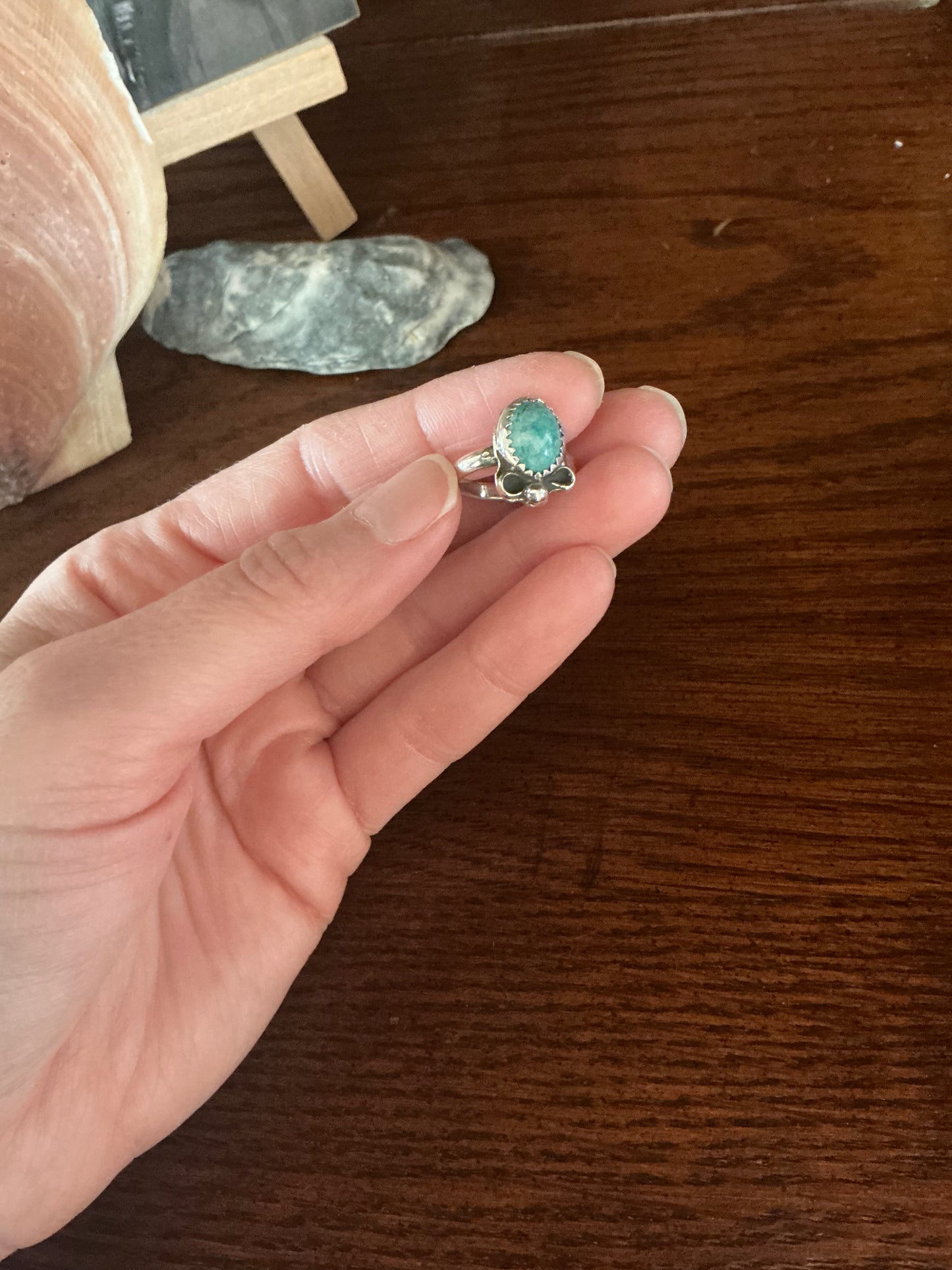 Sterling Silver Ring with Cochise Turquoise