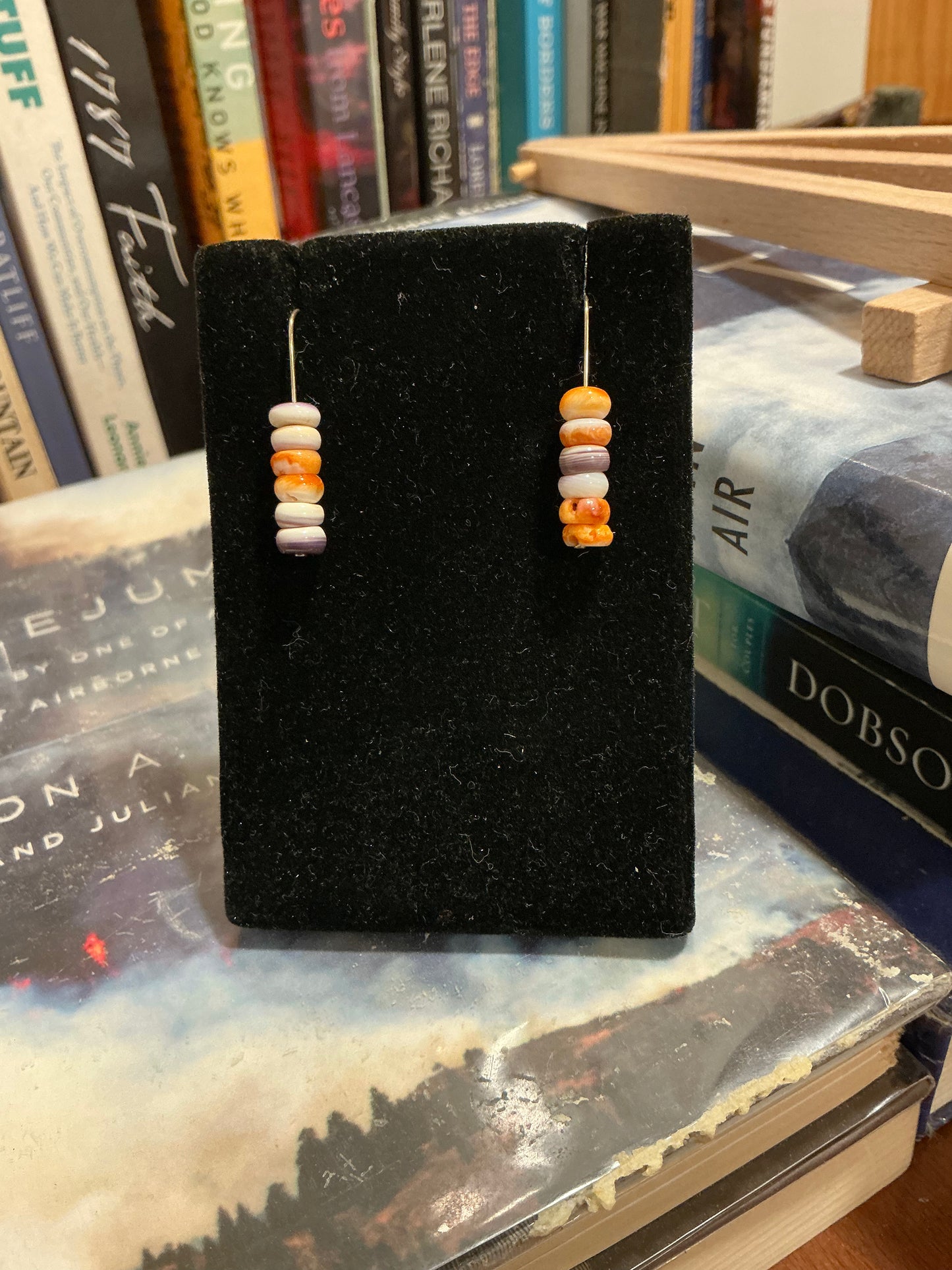 Stacked Wampum Hook earrings