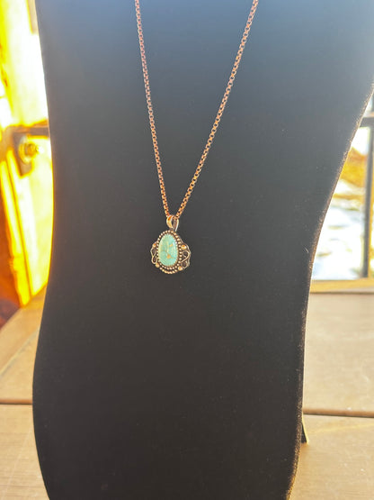 Sterling silver and Carrico Lake turquoise necklace