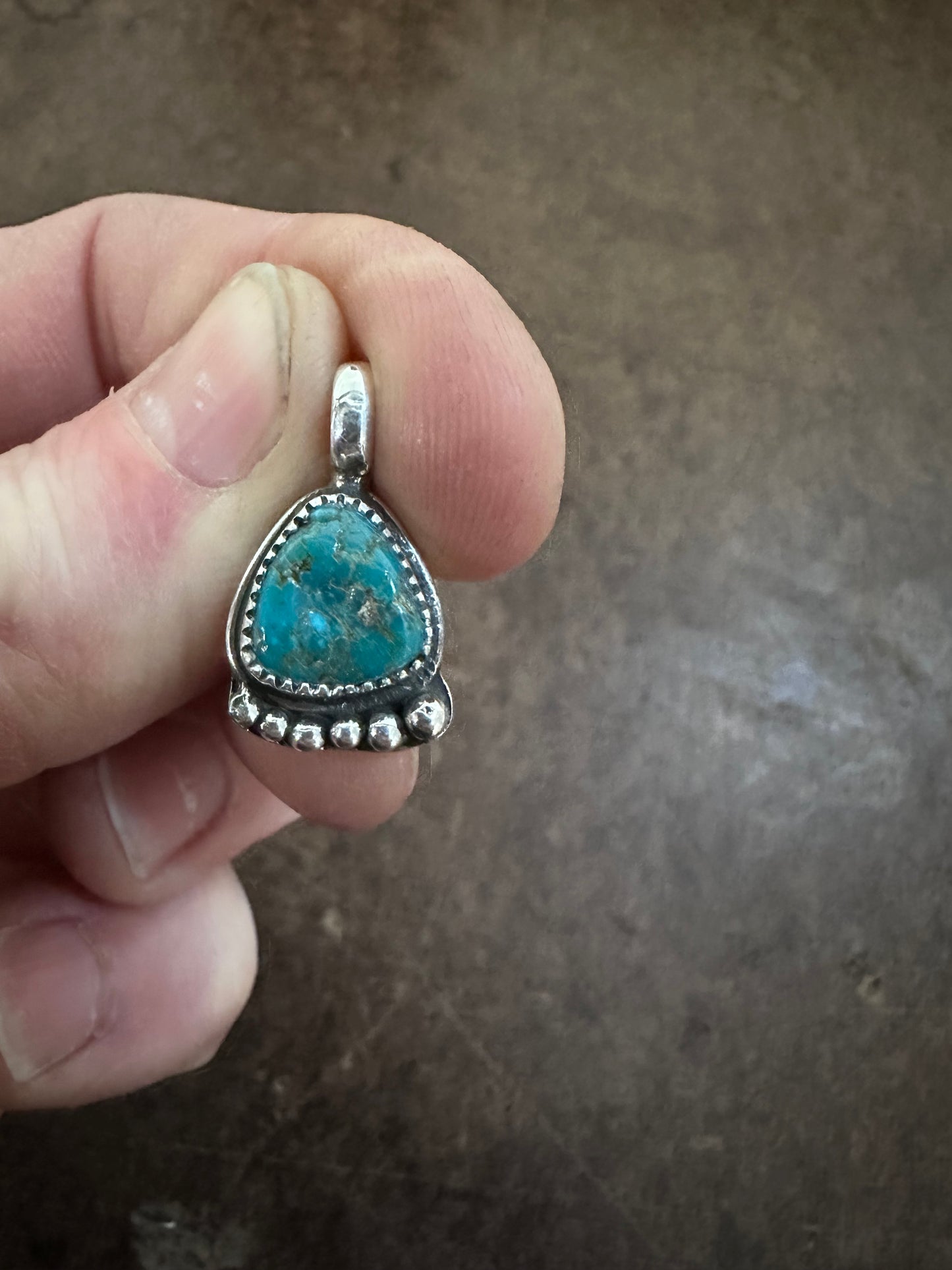 Sterling silver and Patagonia turquoise pendant