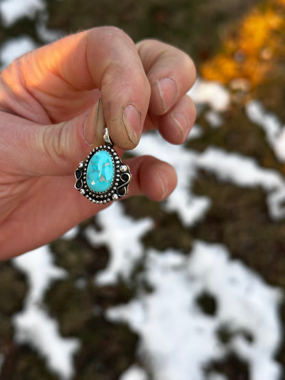 Sterling silver and Carrico Lake turquoise necklace