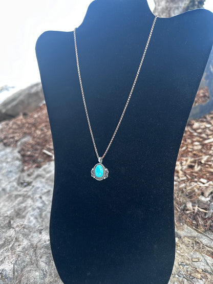 Sterling silver and Carrico Lake turquoise necklace