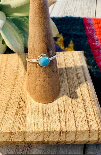 Navajo Turquoise & Sterling Silver Stacker Ring