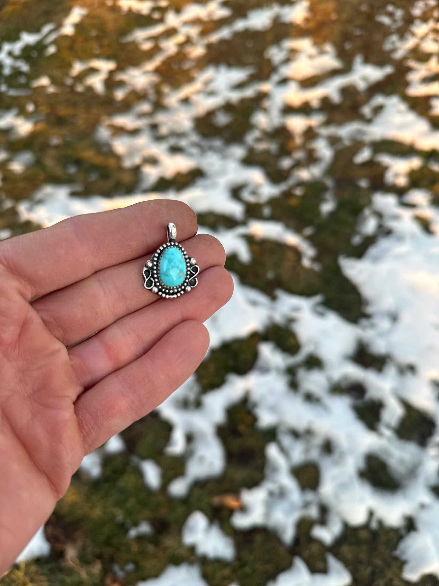 Sterling silver and Carrico Lake turquoise necklace