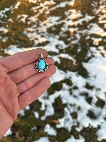 Sterling silver and Carrico Lake turquoise necklace