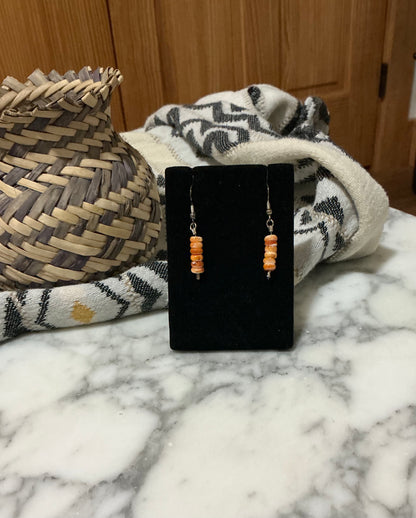Stacked Wampum French Hook earrings