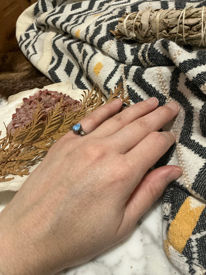 Sterling Silver Ring with Golden Hills Turquoise