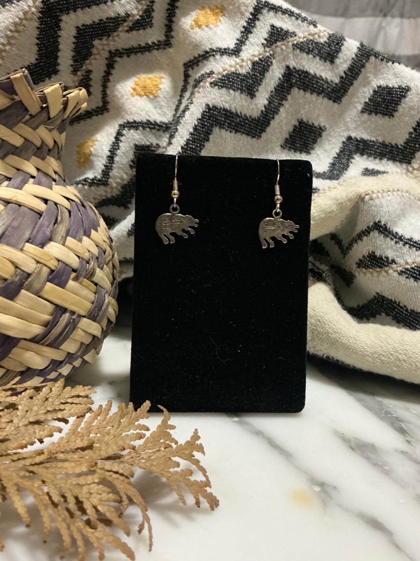 Sterling Silver Bear Hook Earings