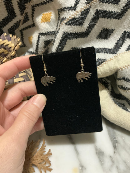 Sterling Silver Bear Hook Earings