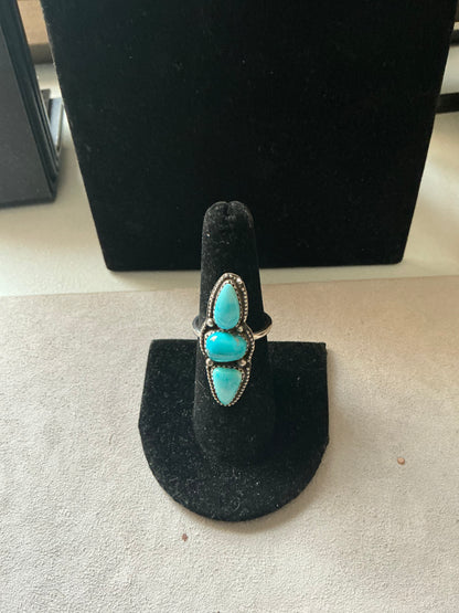 Sterling Silver Ring with Kingman Turquoise