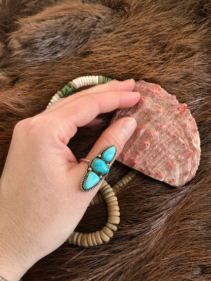 Sterling Silver Ring with Kingman Turquoise