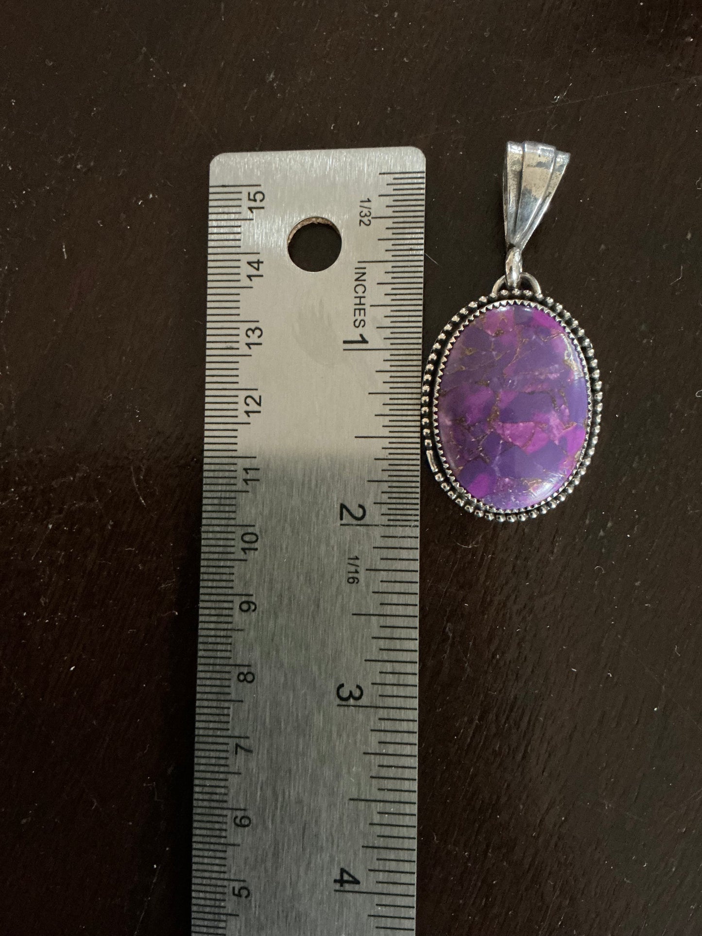 Purple Mojave Turquoise Sterling Silver Pendent