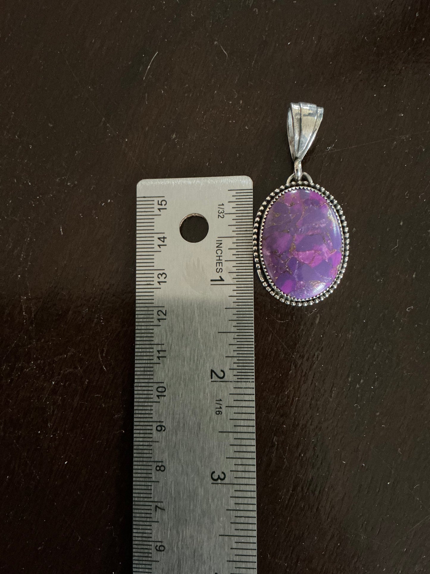 Purple Mojave Turquoise Sterling Silver Pendent