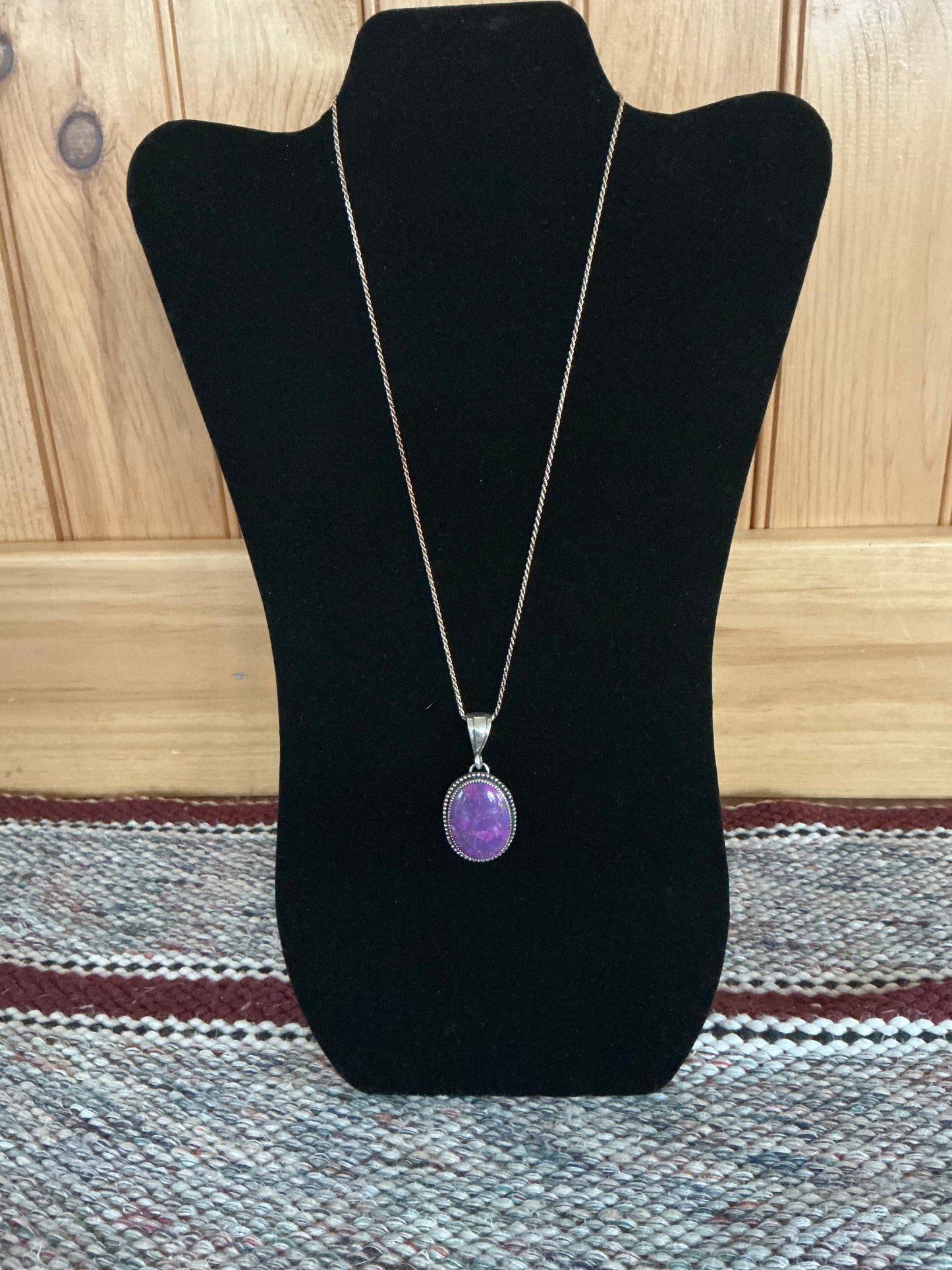 Purple Mojave Turquoise Sterling Silver Pendent