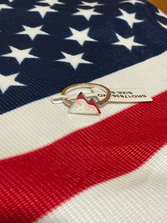 White Opal Mountain Sterling Silver ring