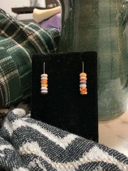 Stacked Wampum Hook earrings