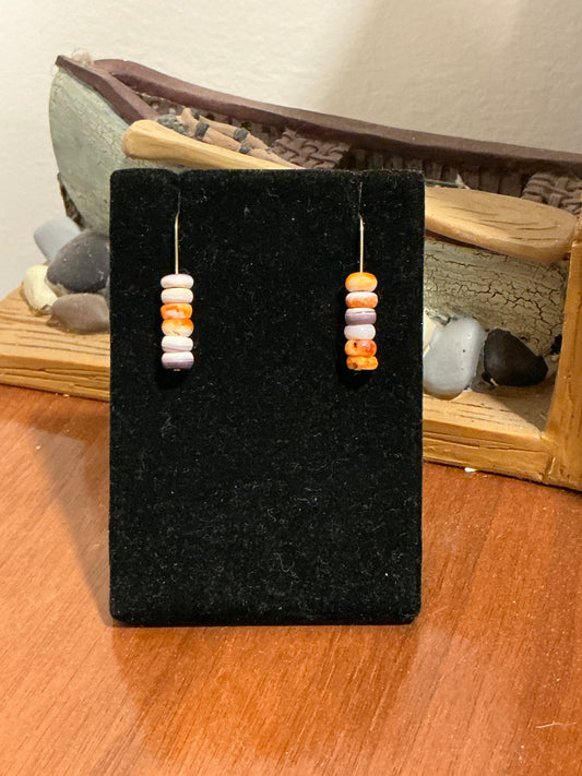 Stacked Wampum Hook earrings