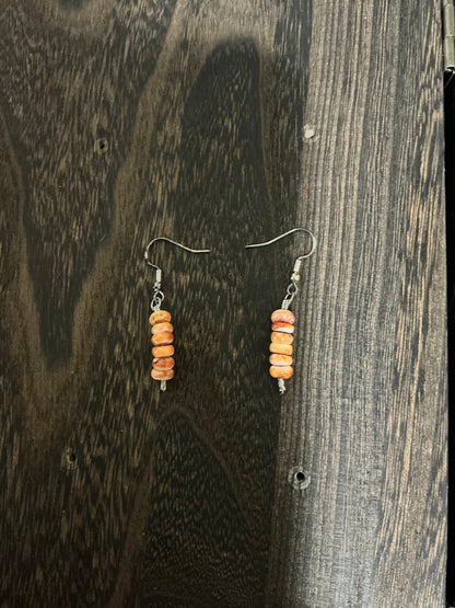 Stacked Wampum French Hook earrings