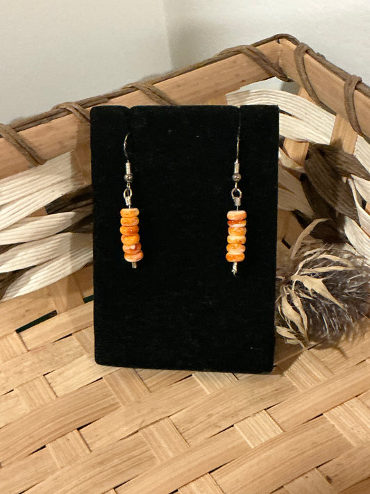 Stacked Wampum French Hook earrings