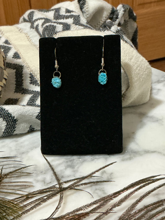 Chipped Turquoise French Hook earrings