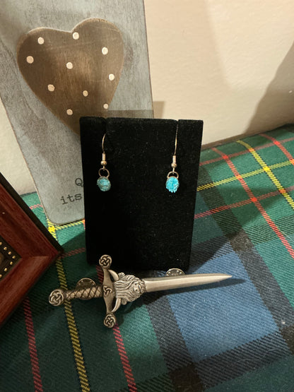 Chipped Turquoise French Hook earrings