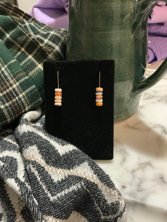 Stacked Wampum Hook earrings