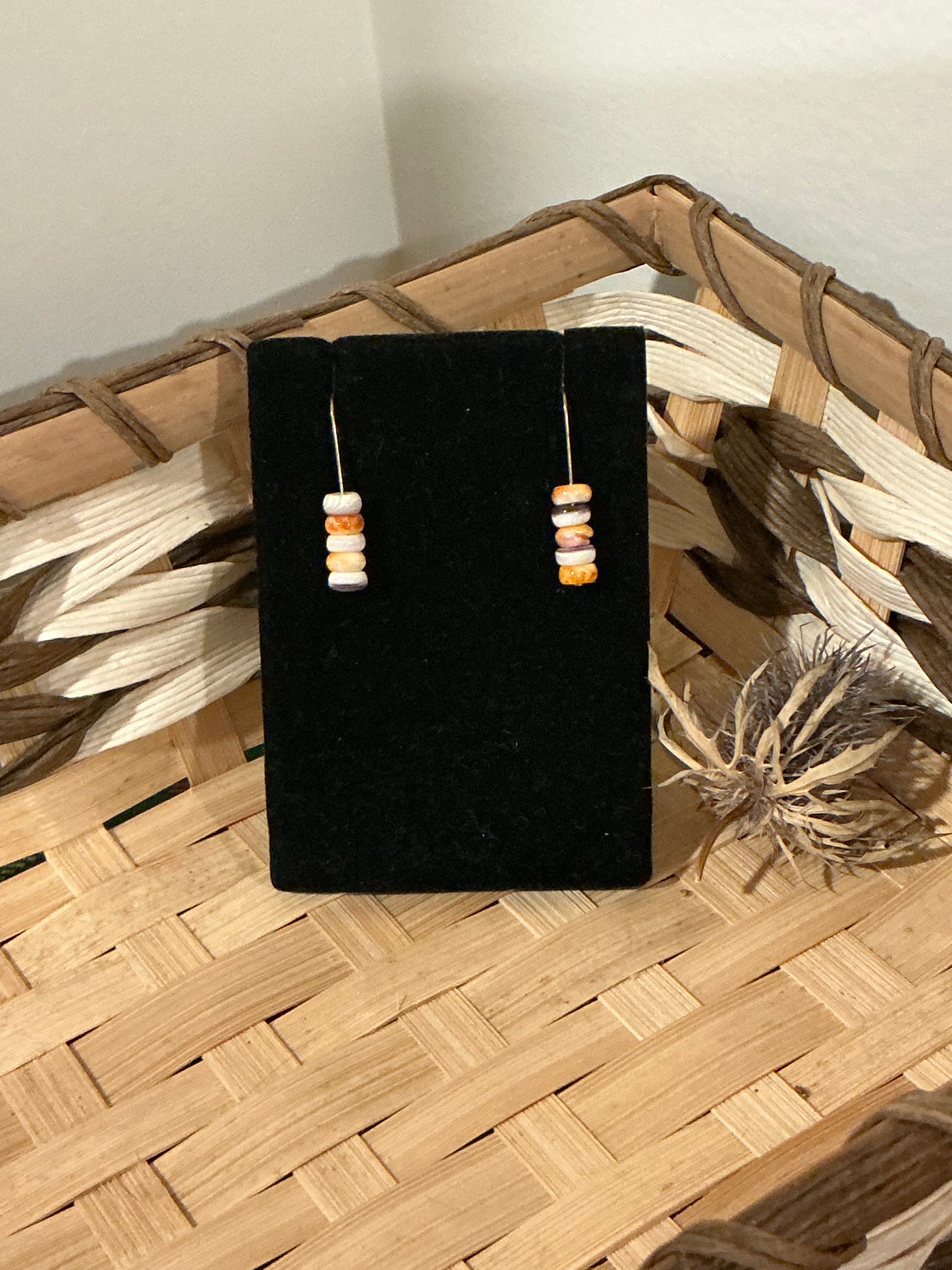 Stacked Wampum Hook earrings