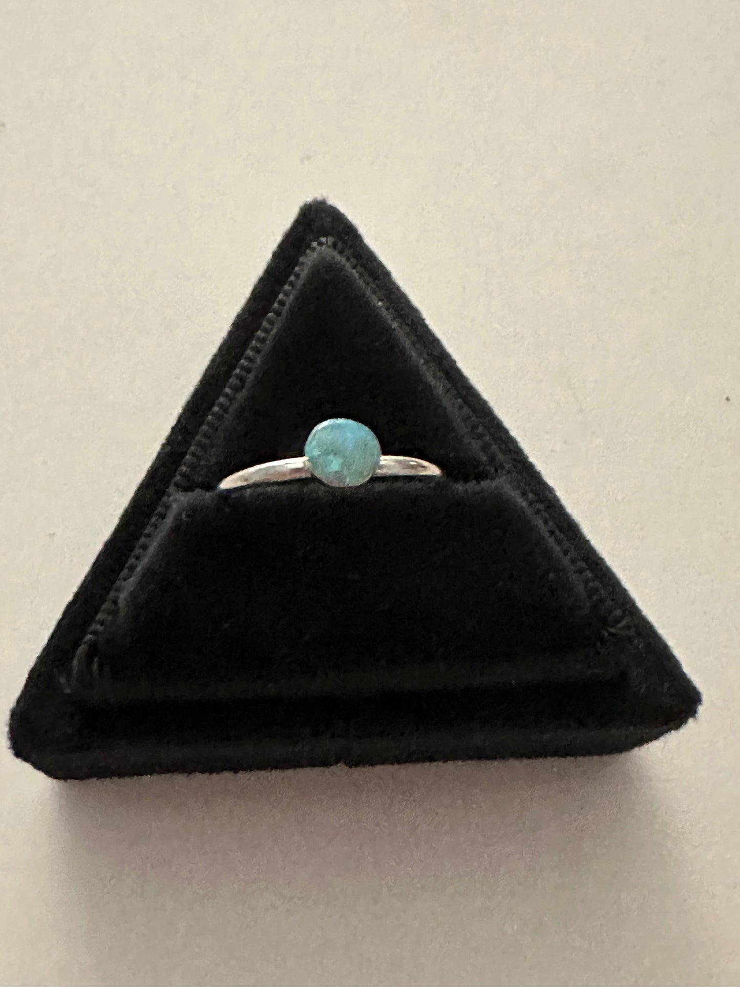 Zuni Sterling Silver & Green Opal Dot Ring