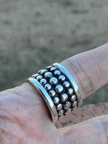 Handmade Sterling Silver Ball Cigar Band Ring