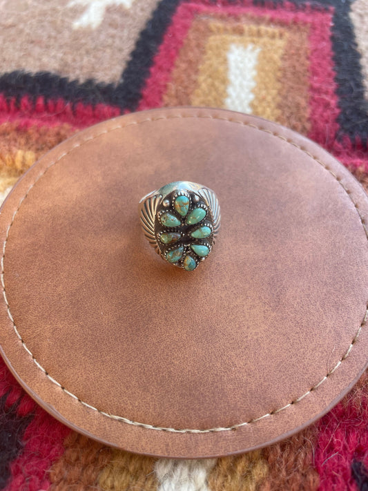 “The Marie” Handmade Sterling Silver & Turquoise Adjustable Ring