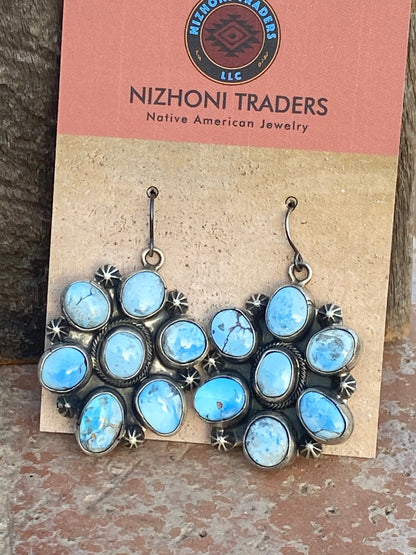 Amazing Navajo Golden Hills Turquoise & Sterling Pendant Set Signed