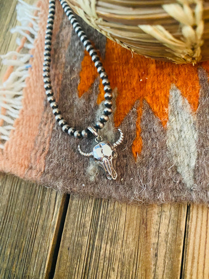 Handmade Sterling Silver Bullhead Pendant