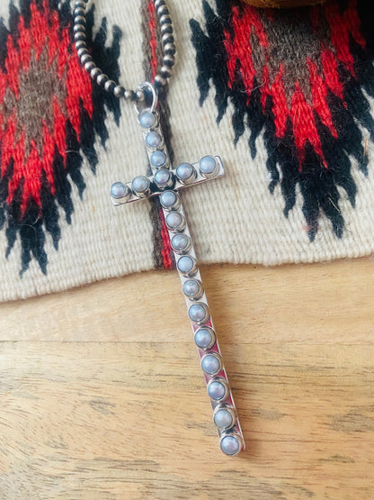 Beautiful Natural Pearl Cross Pendant