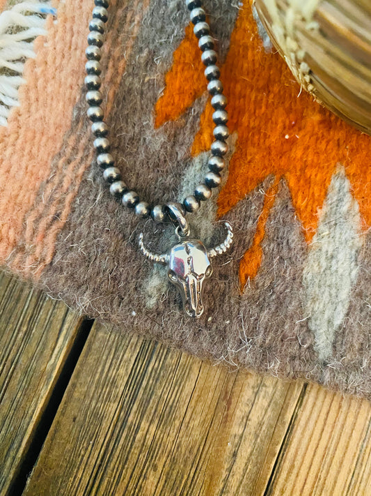 Handmade Sterling Silver Bullhead Pendant